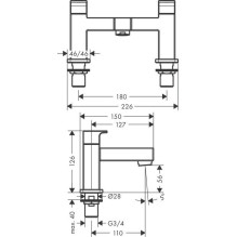 Vonios maišytuvas Hansgrohe Shape Vernis, juodas Vonios maišytuvas Hansgrohe Shape Vernis, juodas
