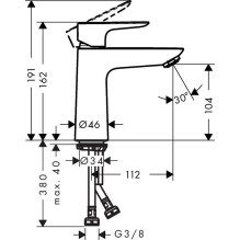 Praustuvo maišytuvas Hansgrohe Talis E 110 71710140, bronzos