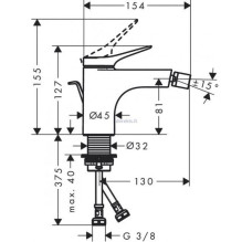 Bidė maišytuvas Hansgrohe Vivenis 75200000, chromo