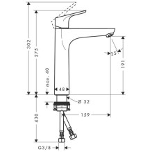 Praustuvės maišytuvas HANSGROHE FOCUS 31518000, chromo
