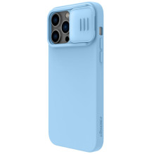 Dėklas Nillkin CamShield Silky Magnetic Silicone Apple iPhone 14 Pro Max šviesiai mėlynas