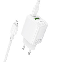 Charger Borofone BN29 30W USB-C / USB-A + USB-C to Lightning cable 1.0m white