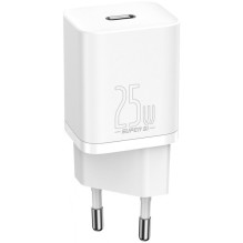 Charger Baseus Super Si 25W USB-C + USB-C to USB-C cable 1.0m white TZCCSUP-L02 Charger Baseus Super Si 25W USB-C + USB-C to USB-C cable 1.0m white TZCCSUP-L02
