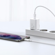 Charger Baseus Super Si 25W USB-C + USB-C to USB-C cable 1.0m white TZCCSUP-L02 Charger Baseus Super Si 25W USB-C + USB-C to USB-C cable 1.0m white TZCCSUP-L02