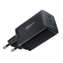 Įkroviklis Joyroom JR-TCG01 65W GaN 2xUSB-C / USB-A + USB-C to USB-C cable 1.2m juodas Įkroviklis Joyroom JR-TCG01 65W GaN 2xUSB-C / USB-A + USB-C to USB-C cable 1.2m juodas