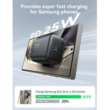 Įkroviklis Joyroom JR-TCF23 25W USB-C + USB-C to USB-C cable 1.0m juodas