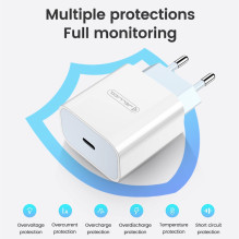 Įkroviklis Jellico AK180 20W USB-C + USB-C to Lightning cable 1.0m baltas Įkroviklis Jellico AK180 20W USB-C + USB-C to Lightning cable 1.0m baltas