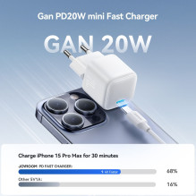 Charger Joyroom JR-TCG08 20W GaN USB-C white Charger Joyroom JR-TCG08 20W GaN USB-C white