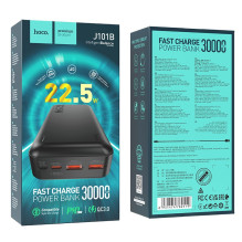 Išorinė baterija Power Bank Hoco J101B PD 20W+Quick Charge 3.0 22.5W 30000mAh juodas Išorinė baterija Power Bank Hoco J101B PD 20W+Quick Charge 3.0 22.5W 30000mAh juodas
