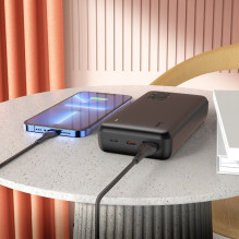 Išorinė baterija Power Bank Hoco J87A Type-C PD 20W+Quick Charge 3.0 20000mAh juodas Išorinė baterija Power Bank Hoco J87A Type-C PD 20W+Quick Charge 3.0 20000mAh juodas