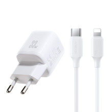 Įkroviklis Joyroom JR-TG7 33W USB-C / USB-A + USB-C to Lightning 30W 1.0m cable baltas Įkroviklis Joyroom JR-TG7 33W USB-C / USB-A + USB-C to Lightning 30W 1.0m cable baltas