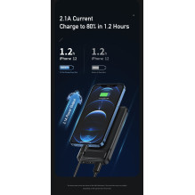 Išorinė baterija Power Bank Awei P5K 5V / 2.1A 10000mAh juoda
