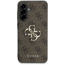 Guess Big 4G Logo klasikinis logotipo dėklas, skirtas Samsung Galaxy A56 - rudas