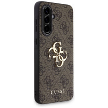 Guess Big 4G Logo klasikinis logotipo dėklas, skirtas Samsung Galaxy A56 - rudas