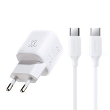Įkroviklis Joyroom JR-TG7 33W USB-C / USB-A + USB-C to USB-C 60W 1.0m cable baltas Įkroviklis Joyroom JR-TG7 33W USB-C / USB-A + USB-C to USB-C 60W 1.0m cable baltas
