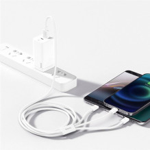 Cable Baseus Superior from USB to microUSB+Lightning+Type-C 3.5A 1.5m white CAMLTYS-02