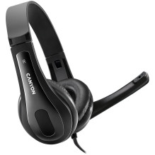 CANYON PC ausinės CHSU-1 PC Mic USB 2m Black