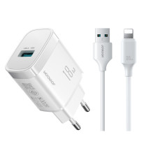Įkroviklis Joyroom JR-TF4 18W USB-A + USB-A to Lightning cable 1.0m baltas Įkroviklis Joyroom JR-TF4 18W USB-A + USB-A to Lightning cable 1.0m baltas