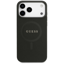 „Guess Saffiano Classic Logo MagSafe“ dėklas, skirtas „iPhone 17 Pro Max“ – juodas