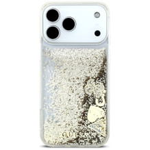 „Guess Liq. Glitter 4 Charms“ dėklas, skirtas „iPhone 17 Pro Max“ – auksinis