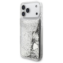 „Guess Liq“ dėklas. Blizgantys pakabukai, skirti „iPhone 17 Pro Max“ - sidabrinis