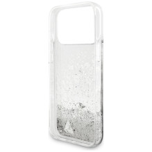 „Guess Liq“ dėklas. Blizgantys pakabukai, skirti „iPhone 17 Pro Max“ - sidabrinis