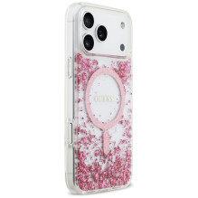 Guess Resin Bottom Glitter MagSafe Case for iPhone 17 Pro Max - Pink