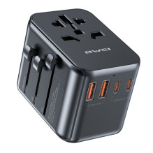 Universal travel charger Awei C-39 35W GaN 2xUSB-A / 3xUSB-C black Universal travel charger Awei C-39 35W GaN 2xUSB-A / 3xUSB-C black