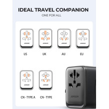 Universal travel charger Joyroom JR-TCW01 15W 3xUSB-A / USB-C black