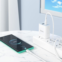 USB kabelis Hoco X83 60W Type-C to Type-C 1.0m baltas USB kabelis Hoco X83 60W Type-C to Type-C 1.0m baltas