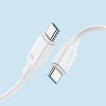 USB kabelis Joyroom S-CC060A9 Type-C to Type-C 60W 1.0m baltas USB kabelis Joyroom S-CC060A9 Type-C to Type-C 60W 1.0m baltas