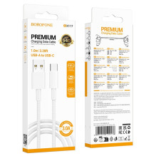 USB cable Borofone BX117 USB-A to USB-C 1.0m white USB cable Borofone BX117 USB-A to USB-C 1.0m white