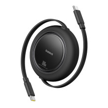 Kabelis USB C - USB C 100W 1 5 m ievelkams melns Free2Pull BASEUS