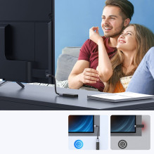 Ugreen Ugreen HD165 HDMI (vyriškas) / HDMI (lizdas) 8K kabelis 0,15 m - pilkas