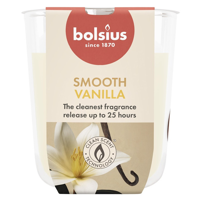 Žvakė, aromatinė Bolsius Smooth Vanilla, 25 h, Gelsva