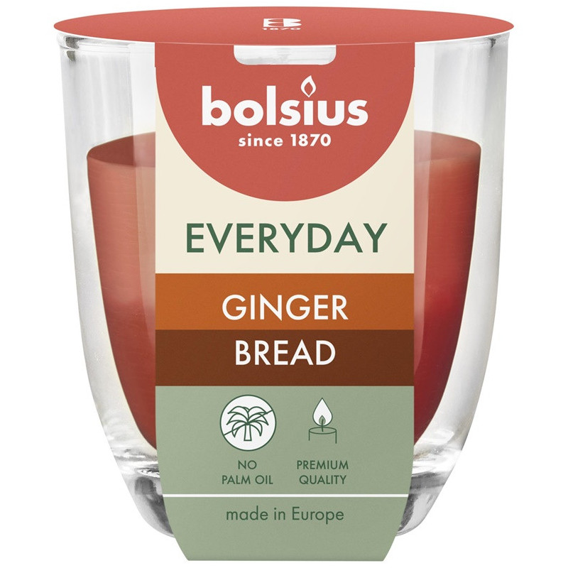 Žvakė, aromatinė Bolsius Ginger Bread, 21 h, Raudona