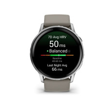 Garmin Venu 4 - 45mm, Silver with Silver Gray Silicone Band sports watch