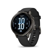 Garmin Venu 4 - 41mm, Slate with Black Silicone Band sports watch