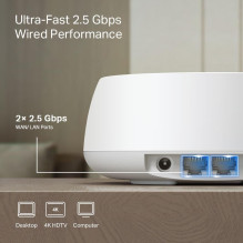 Wireless Router, TP-LINK, Wireless Router, 3600 Mbps, Mesh, LAN \ WAN ports 2, Number of antennas 4, DECOBE25(1-PACK)