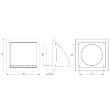 Išorinės ventiliacijos grotelės EUROPLAST ND10FV, baltos Išorinės ventiliacijos grotelės EUROPLAST ND10FV, baltos
