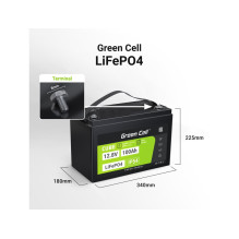 Akumuliatorius - Green Cell LFPGC12V100AH LiFePO4 12.8V 100Ah 150A Iškrovimo Srovė Akumuliatorius - Green Cell LFPGC12V100AH LiFePO4 12.8V 100Ah 150A Iškrovimo Srovė