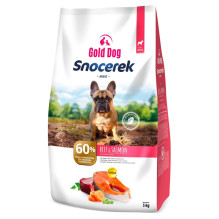 GOLD DOG Snocerek Mažų veislių šunims skirtas sausas ėdalas su jautiena ir lašiša, 5 kg