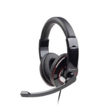 Gembird microphone &amp; stereo headphones with volume control black