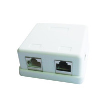 Gembird single jack surface mount box 2xRJ45 cat.5 half-shielded keystone white