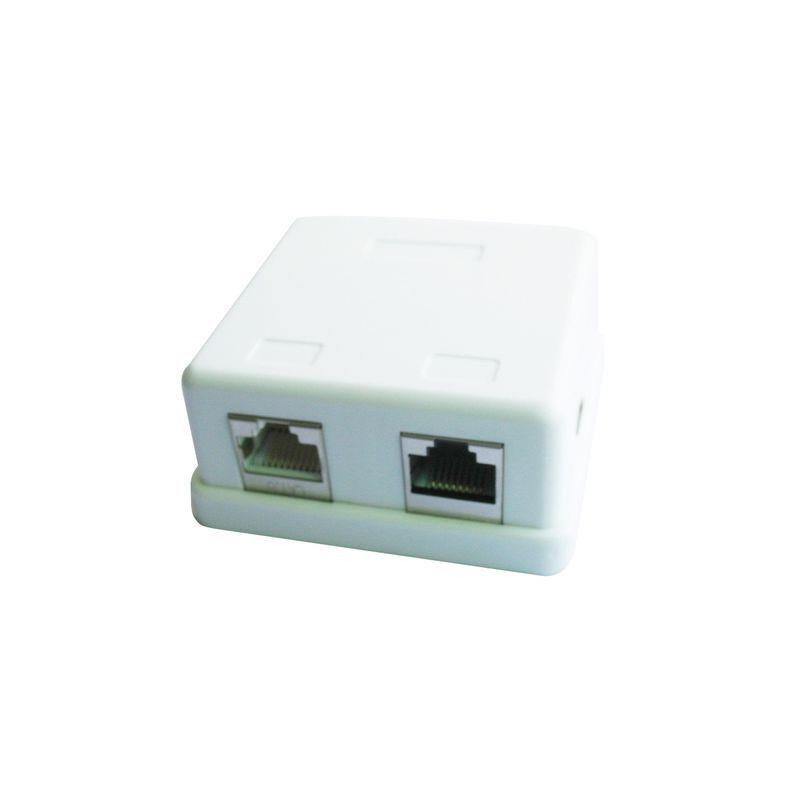 Gembird single jack surface mount box 2xRJ45 cat.5 half-shielded keystone white