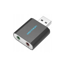Vention USB išorinė garso plokštė, juodo metalo tipo Vention USB išorinė garso plokštė, juodo metalo tipo