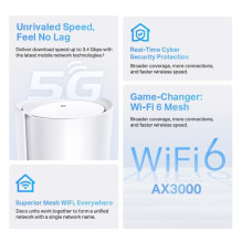 Wireless Router, TP-LINK, Wireless Router, 3000 Mbps, Mesh, Wi-Fi 6, IEEE 802.11a / b / g, IEEE 802.11n, IEEE 802.11ac, 