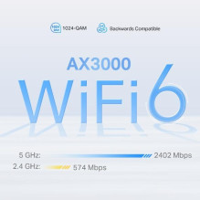 Belaidis maršrutizatorius, TP-LINK, belaidis maršrutizatorius, 3000 Mbps, tinklelis, Wi-Fi 6, IEEE 802.11a / b / g, IEEE