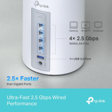 Wireless Router, TP-LINK, Wireless Access Point / Router, 3-pack, 9300 Mbps, Mesh, Wi-Fi 7, USB 3.0, 4x2.5GbE, LAN \ WAN