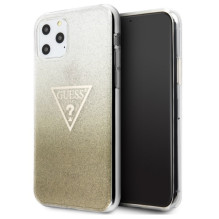 Guess GUHCN65SGTLGO iPhone 11 Pro Max auksinis / auksinis kietas dėklas Glitter Triangle